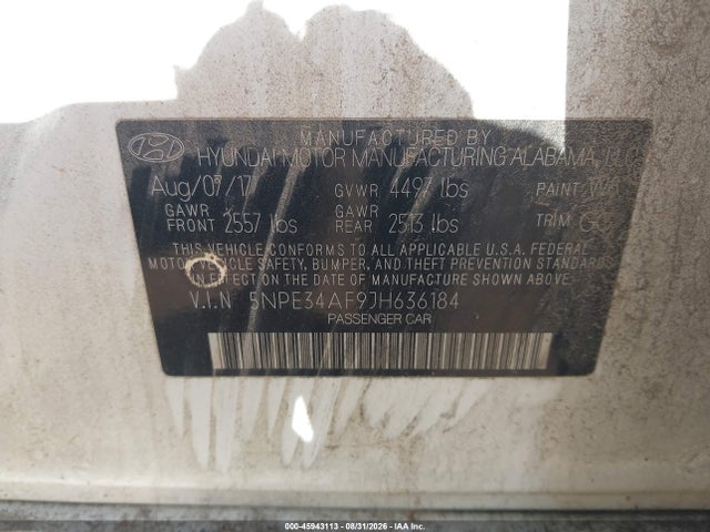 Продажа на аукционе авто 2018 Hyundai Sonata Sel, vin: 5NPE34AF9JH636184, номер лота: 45943113