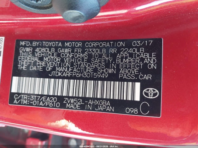 Toyota Prius Prime Premium 2017 JTDKARFP6H3015949 Image 9