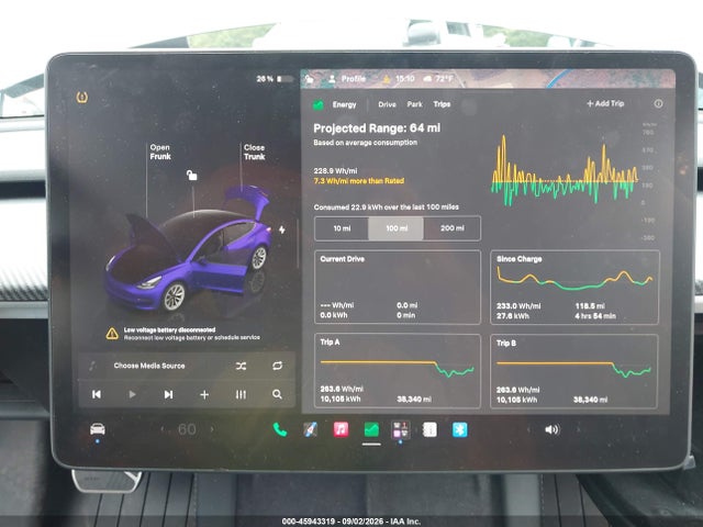 45943319 :رقم المزاد ، 5YJ3E1EA7PF438340 vin ، 2023 Tesla Model 3 Rear-wheel Drive مزاد بيع