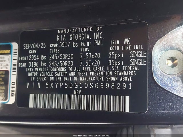 5XYP5DGC0SG698291 KIA Telluride Sx X-line