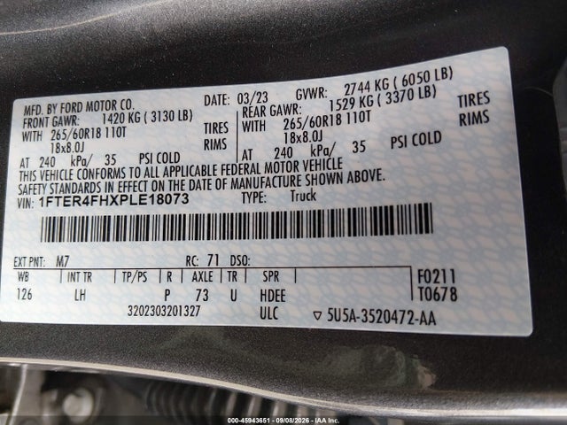 1FTER4FHXPLE18073 Ford Ranger Xl/xlt/lariat