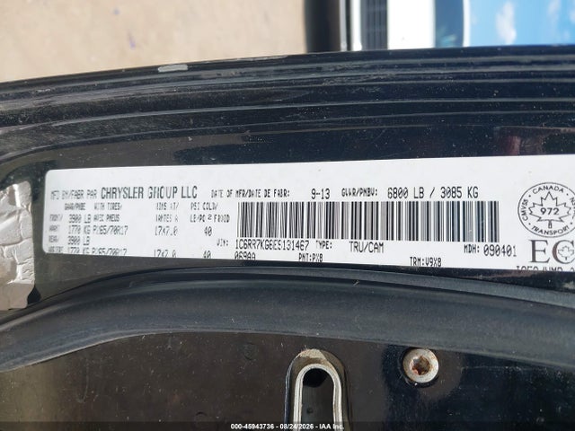 45943736 :رقم المزاد ، 1C6RR7KG6ES131467 vin ، 2014 Ram 1500 St مزاد بيع