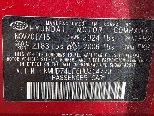 Hyundai ELANTRA SE 2017 KMHD74LF6HU314773 Image 9