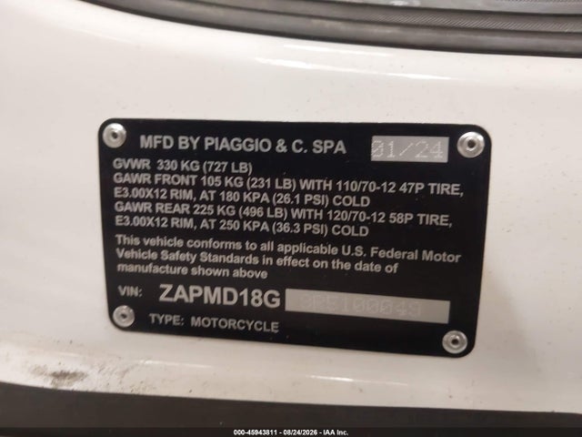 ZAPMD18G8R5100049 Vespa Primavera/sprint 150