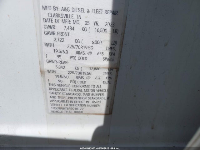 2023 Ford F-450 Chassis Xl მანქანა იყიდება აუქციონზე, vin: 1FD0W4HT6PEC40179, აუქციონის ნომერი: 45943903