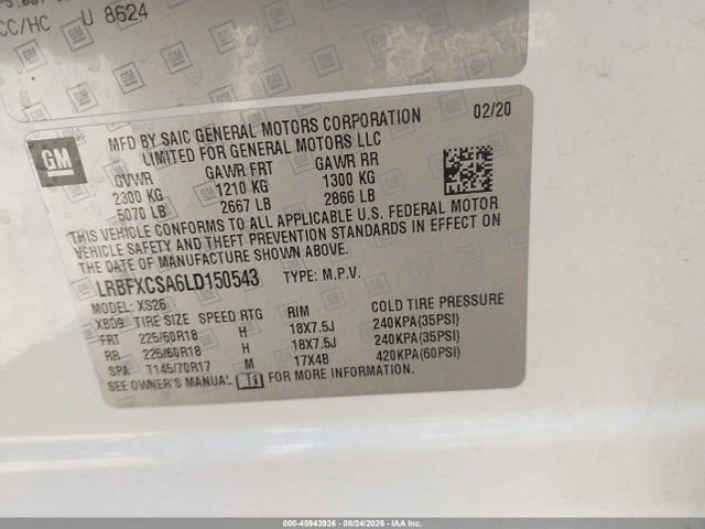 Buick Envision Fwd Essence 2020 LRBFXCSA6LD150543 Image 9