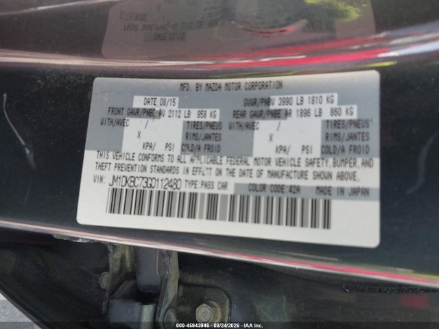 Aukcja sprzedaży 2016 Mazda Cx-3 Touring, vin: JM1DKBC73G0112480, numer aukcji: 45943946