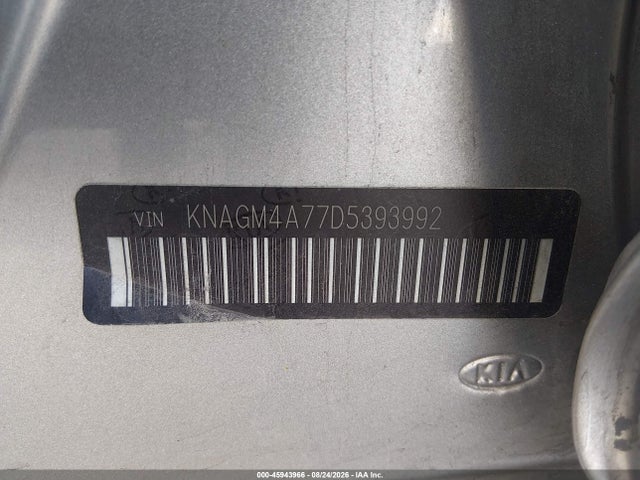 2013 Kia Optima Lx მანქანა იყიდება აუქციონზე, vin: KNAGM4A77D5393992, აუქციონის ნომერი: 45943966