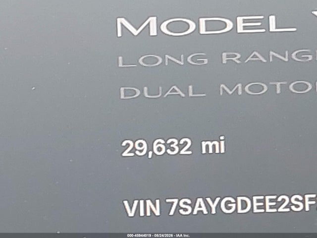 Aukcja sprzedaży 2025 Tesla Model Y Long Range Dual Motor All-wheel Drive, vin: 7SAYGDEE2SF222637, numer aukcji: 45944019