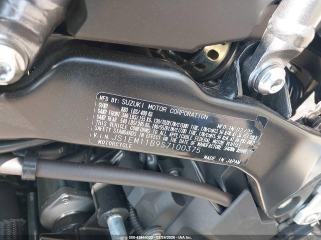 Продажа на аукционе авто 2025 Suzuki Gsx800 R, vin: JS1EM11B9S7100375, номер лота: 45944032