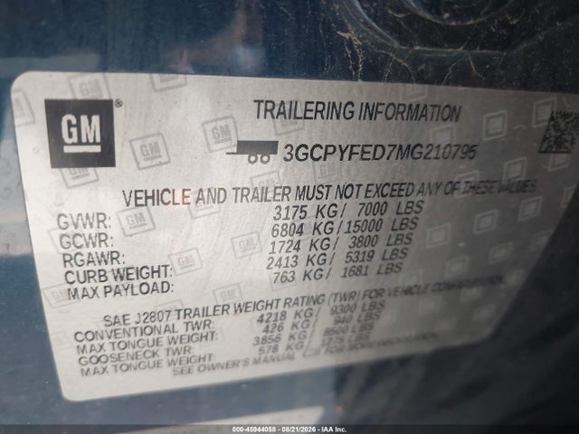 Chevrolet Silverado 1500 2021 3GCPYFED7MG210795 Image 9