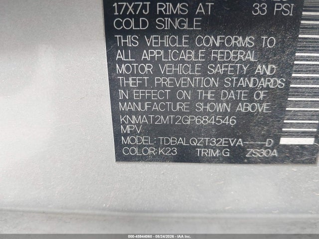 Nissan ROGUE SV 2016 KNMAT2MT2GP684546 Image 9
