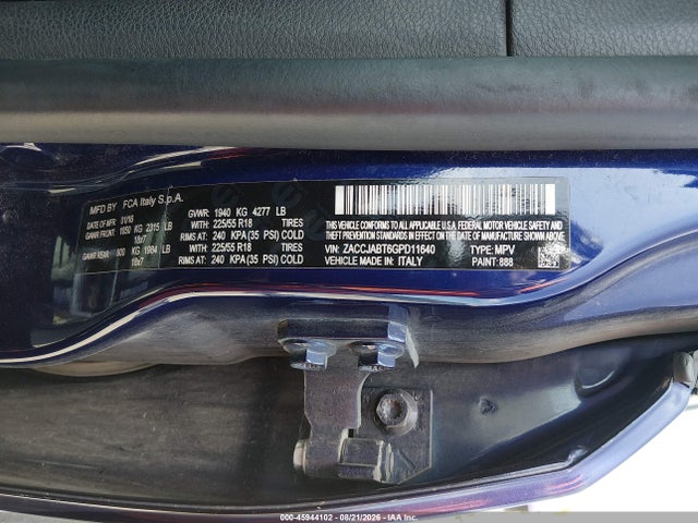 ZACCJABT6GPD11640 Jeep Renegade Latitude