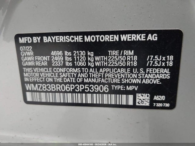 Aukcja sprzedaży 2023 Mini Countryman Cooper S, vin: WMZ83BR06P3P53906, numer aukcji: 45944160