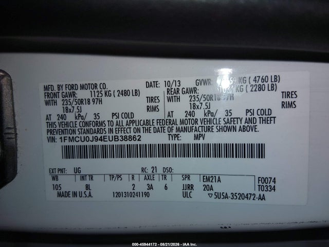 Ford Escape Titanium 2014 1FMCU0J94EUB38862 Image 9
