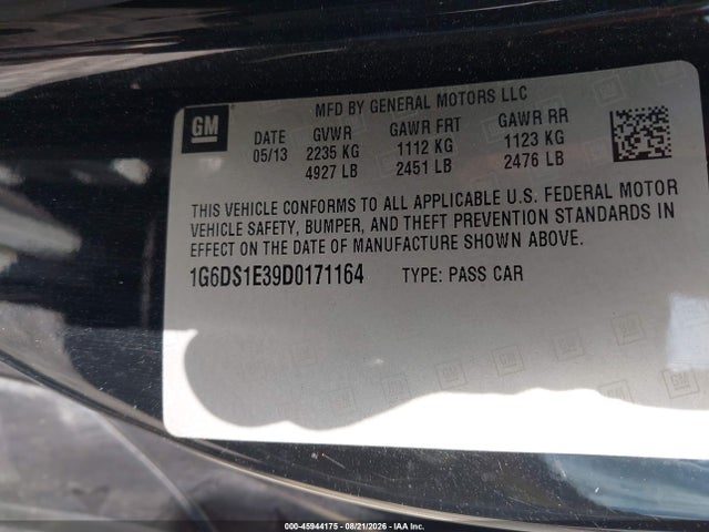 Auction sale of the 2013 Cadillac Cts Premium, vin: 1G6DS1E39D0171164, lot number: 45944175