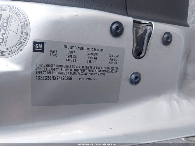 Auction sale of the 2007 Pontiac G6, vin: 1G2ZG58NX74128298, lot number: 45944186