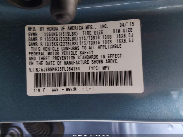5J6RM4H35FL064280 Honda CR-V LX