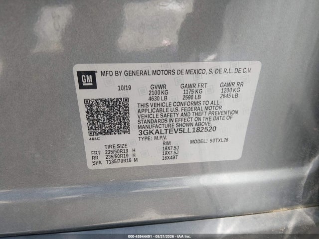 Aukcja sprzedaży 2020 Gmc Terrain Awd Sle, vin: 3GKALTEV5LL182520, numer aukcji: 45944491