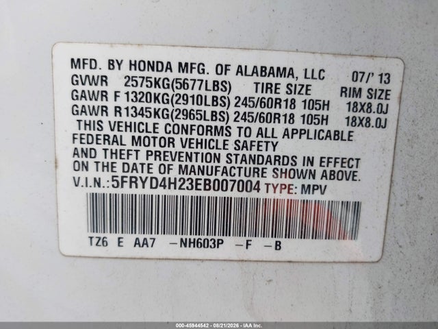 Acura MDX 2014 5FRYD4H23EB007004 Image 9