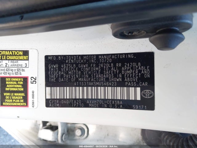 4T1S31AK5MU546423 Toyota Camry Se Hybrid