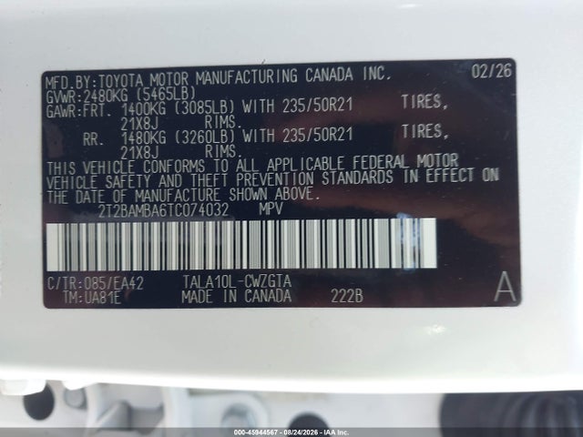 Продажа на аукционе авто 2026 Lexus Rx 350 Premium, vin: 2T2BAMBA6TC074032, номер лота: 45944567