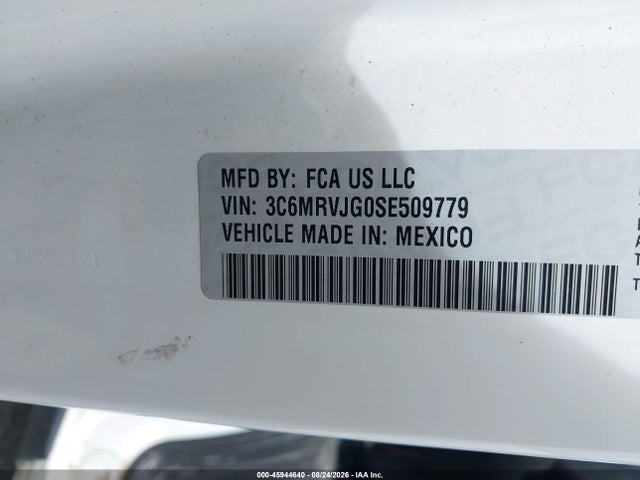 Aukcja sprzedaży 2025 Ram Promaster 3500 Cargo Van Tradesman High Roof 159 Wb Ext, vin: 3C6MRVJG0SE509779, numer aukcji: 45944640