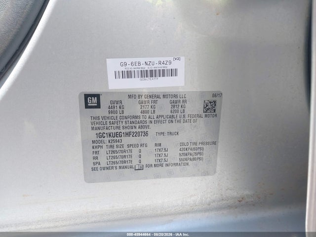 1GC1KUEG1HF220736 Chevrolet Silverado 2500hd Work Truck