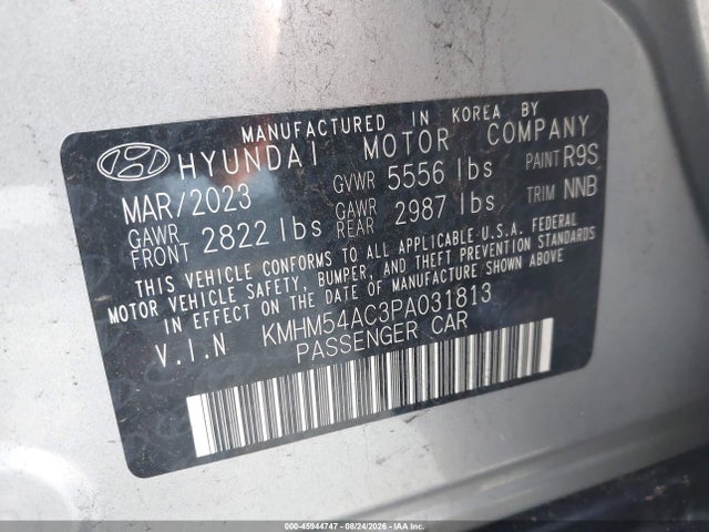 45944747 :رقم المزاد ، KMHM54AC3PA031813 vin ، 2023 Hyundai Ioniq 6 Limited مزاد بيع
