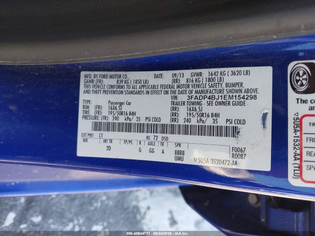 3FADP4BJ1EM154298 Ford FIESTA SE