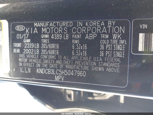 45944804 :رقم المزاد ، KNDCB3LC5H5047960 vin ، 2017 Kia Niro Lx مزاد بيع