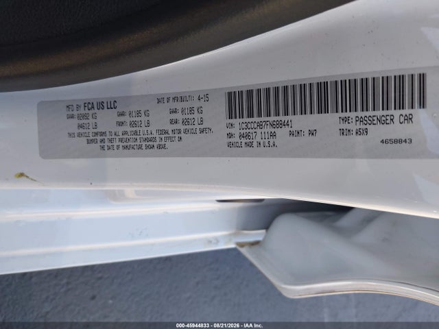 Auction sale of the 2015 Chrysler 200 Limited, vin: 1C3CCCAB7FN688441, lot number: 45944833