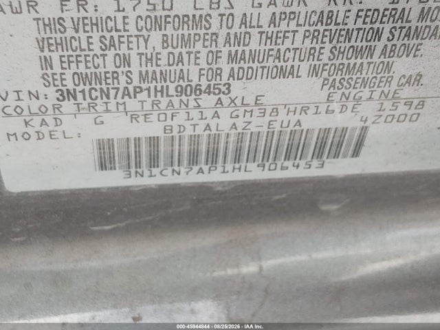 Nissan Versa 1.6 S+ 2017 3N1CN7AP1HL906453 Image 9