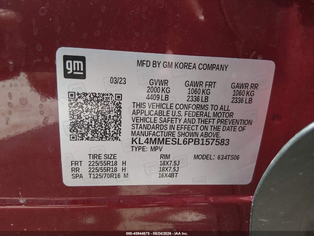Aukcja sprzedaży 2023 Buick Encore Gx Select Awd, vin: KL4MMESL6PB157583, numer aukcji: 45944875