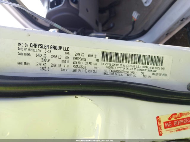 Продаж на аукціоні авто 2013 Dodge Durango Sxt, vin: 1C4RDHAG0DC681996, номер лоту: 45944950