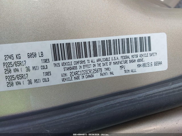 45944973 :رقم المزاد ، 2C4RC1CG5CR125079 vin ، 2012 Chrysler Town & Country Touring-l مزاد بيع