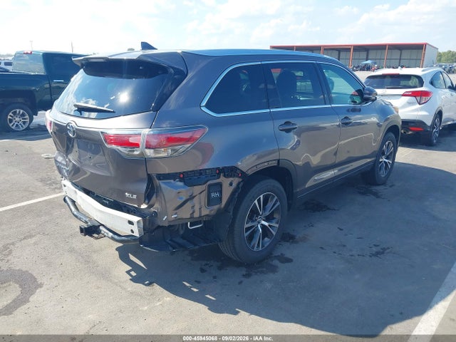 2016 Toyota Highlander Xle V6 მანქანა იყიდება აუქციონზე, vin: 5TDKKRFH2GS160151, აუქციონის ნომერი: 45945068