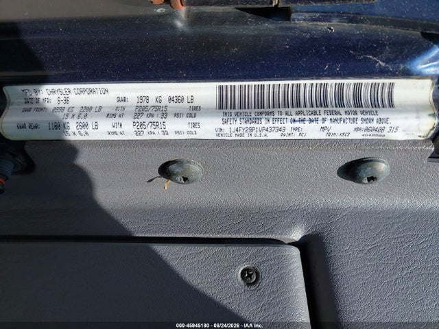 45945180 :رقم المزاد ، 1J4FY29P1VP437349 vin ، 1997 Jeep Wrangler Se مزاد بيع