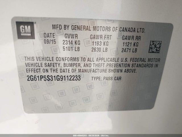 Продажа на аукционе авто 2016 Cadillac Xts Premium Collection, vin: 2G61P5S31G9112233, номер лота: 45945203