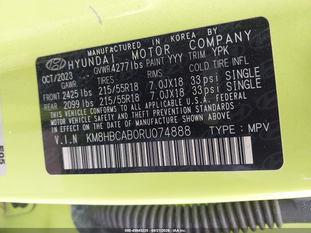 Hyundai Kona Sel 2024 KM8HBCAB0RU074888 Image 9