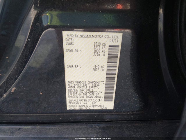 Nissan Altima 2.5 S 2014 1N4AL3AP7EN371634 Image 9