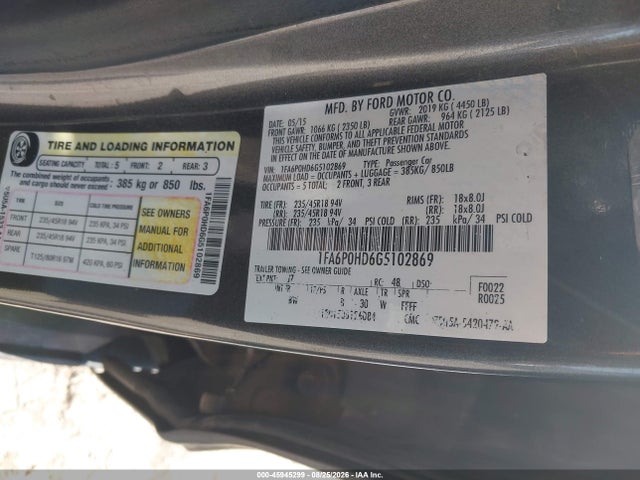 Продаж на аукціоні авто 2016 Ford Fusion Se, vin: 1FA6P0HD6G5102869, номер лоту: 45945299