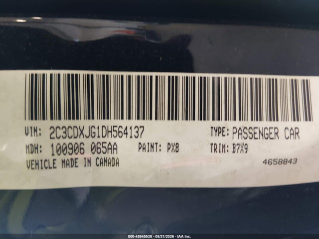 Продаж на аукціоні авто 2013 Dodge Charger Sxt, vin: 2C3CDXJG1DH564137, номер лоту: 45945538