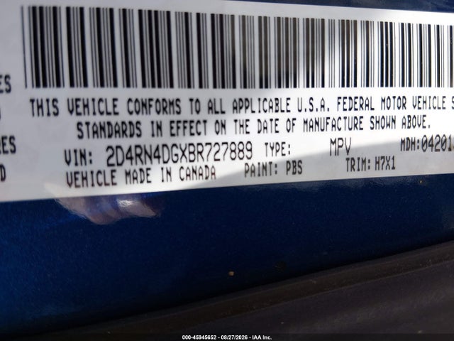 Продаж на аукціоні авто 2011 Dodge Grand Caravan Express, vin: 2D4RN4DGXBR727889, номер лоту: 45945652