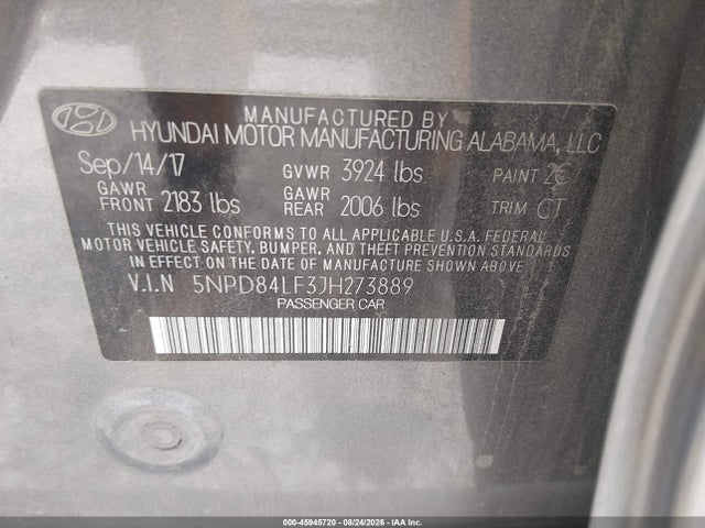 Hyundai Elantra Value Edition 2018 5NPD84LF3JH273889 Image 9