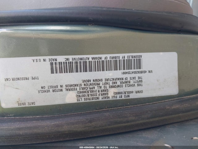Продаж на аукціоні авто 2004 Subaru Legacy L/l W/35th Anniversary Edition, vin: 4S3BE625547204991, номер лоту: 45945864