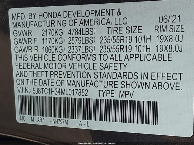 Acura Rdx Standard 2021 5J8TC1H34ML017852 Image 9