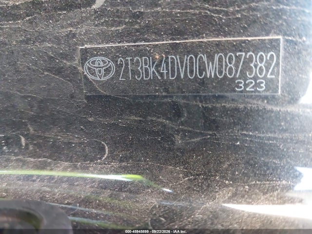 45945899 :رقم المزاد ، 2T3BK4DV0CW087382 vin ، 2012 Toyota Rav4 Base V6 مزاد بيع