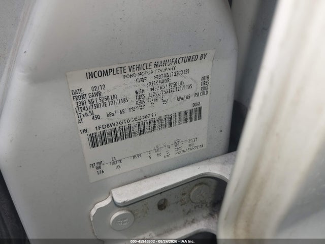 Продаж на аукціоні авто 2012 Ford F-350 Chassis Xl, vin: 1FD8W3GT0CEB38711, номер лоту: 45945902