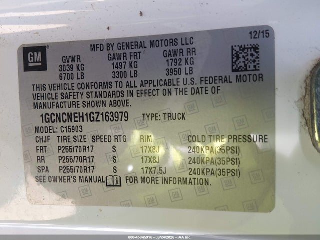 1GCNCNEH1GZ163979 Chevrolet Silverado 1500 Work Truck